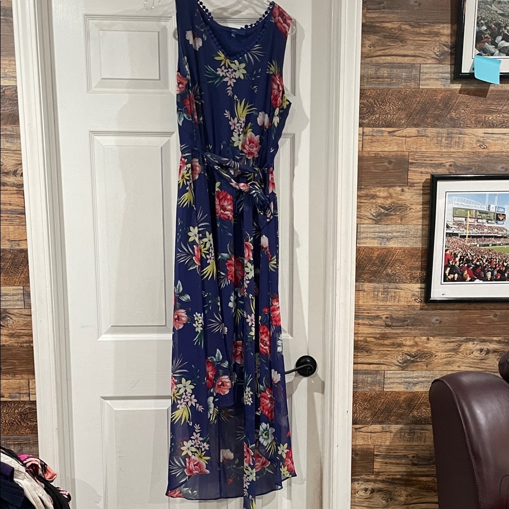 Apt. 9 Floral Maxi Dress - Navy and Red